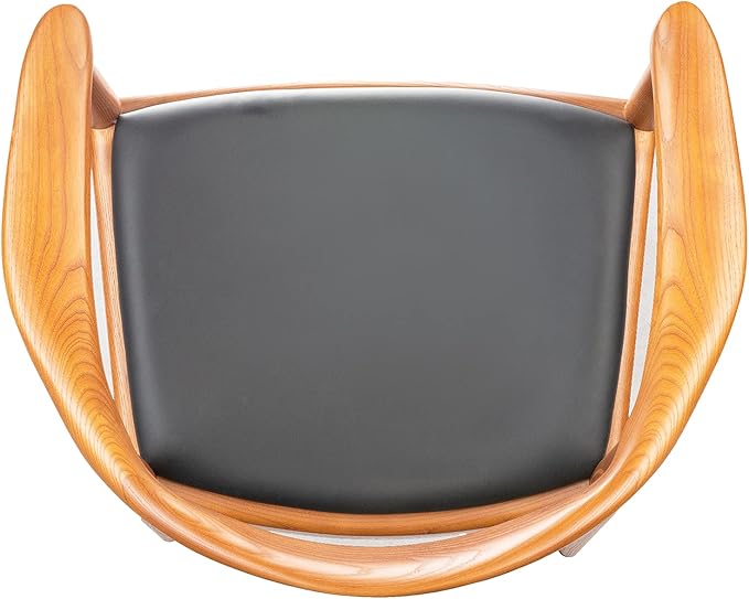 Kennedy Armchair Upholstered Dining Chair, Presidential Mid-Century Modern Accent Chair in Chestnut