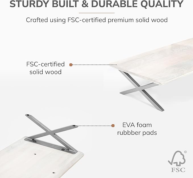 Anji Mountain Monitor Stand - Desktop Organizer & Laptop Riser, Ergonomic Monitor Riser, Space-Saving Monitor Stand for Desk, Durable Construction, Easy Assembly, Ideal for Home & Office,White Wash