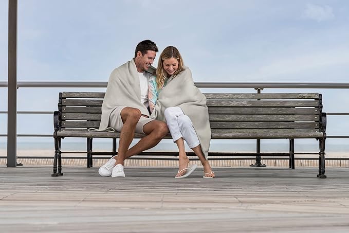 MV Sport Lightweight Sweatshirt Blanket Throw – Warm & Cozy, Breathable Oversized Fleece Knit, Couch, Bed, Travel, Cold Nights, and Outdoors – Soft Light Weight Blanket 54" x 84" Oatmeal