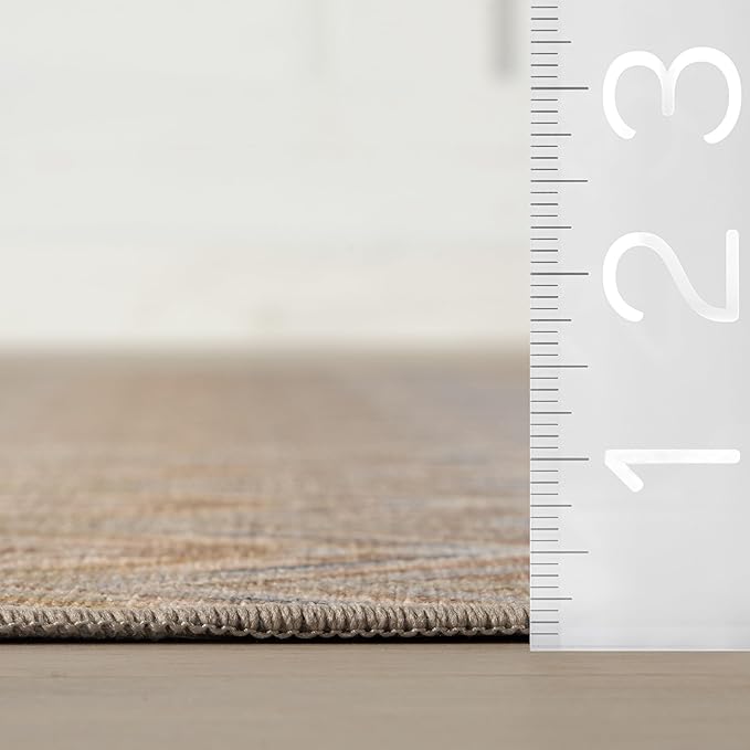 Dash & Albert Seneca Natural Machine Washable Rug, 8.5 X 11.5 Feet, Tan Geometric Pattern