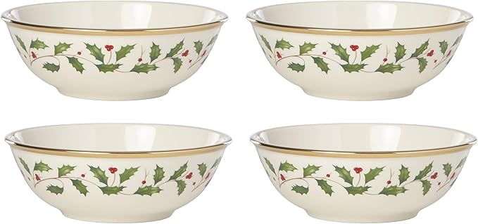 Lenox 897082 Holiday Dinnerware Place Setting Bowls, Set of 4, Christmas
