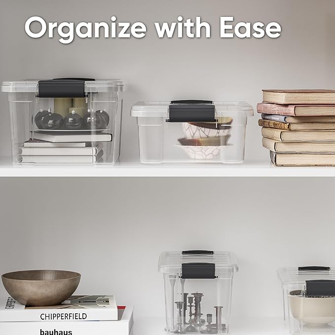 Superio Clear Storage Boxes with Lids, 16 Quart Plastic Container Bins for Organizing, Stackable Crates, BPA Free, Non Toxic, Odor Free, Organizers for Home, Office and Dorm, 3 Pack