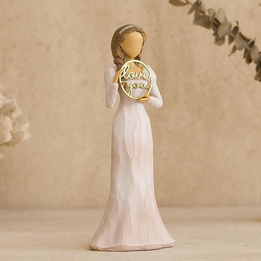 Love You Gifts for Women Friends Coworkers Thank You Mom Volunteer Pastor Teacher Appreciation Gifts 6.7" Resin Sculpted Hand-Painted Figurines Home Decor