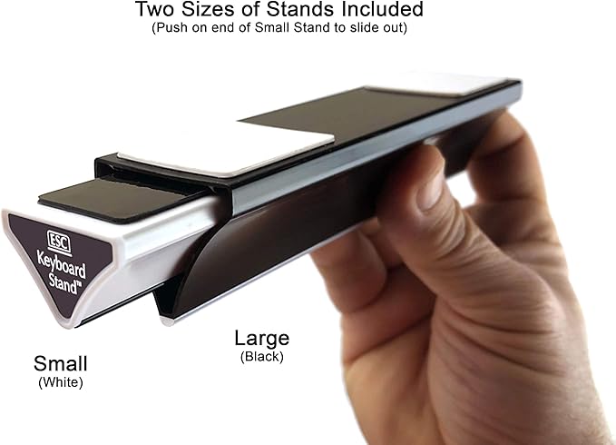 ESC Keyboard Stand (2 Sizes), Fixed Tilt Ergonomic Riser for Compact & Full Keyboards, Non-Slip Base, Compatible with Flat-Back Keyboard Only
