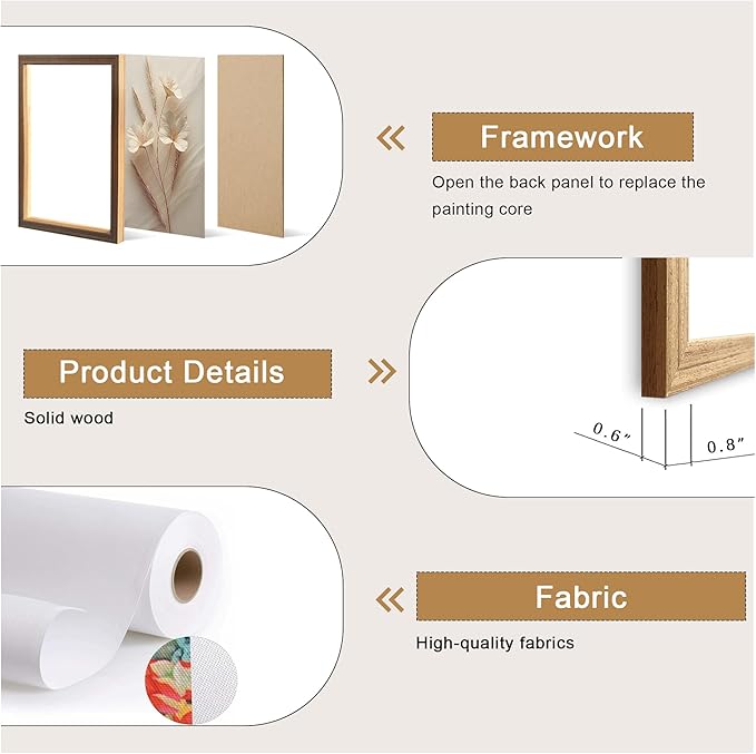 arfitest 3Pcs framed Neutral Beige Floral Canvas Wall art Modern Simple Texture Flower Plant Painting Picture Wall Decor Vintage Blossom Poster Print for Living Room Bedroom Bathroom (12x16 inches)