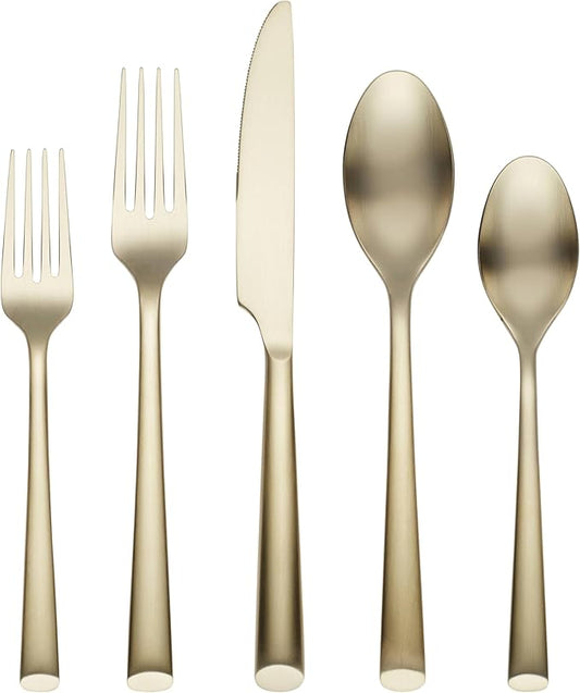 Cambridge Silversmiths Gilda Champagne Satin 20-Piece Flatware Set, Service for 4