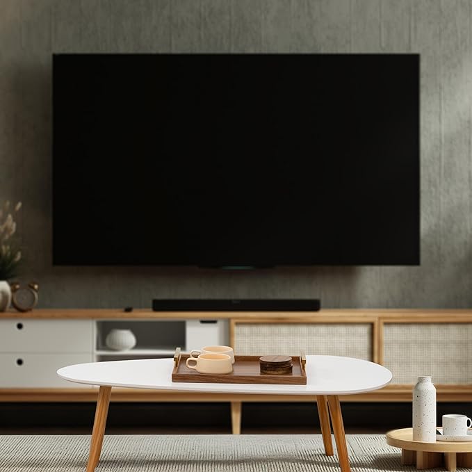 Decorative Ottoman Serving Tray Wooden Rustic (Set of 2), Acacia Brown | Black Sleek Metal Handles | 4 Matching Coasters | Coffee Table Decor | Serving Kitchen Platter (Acacia Brown)