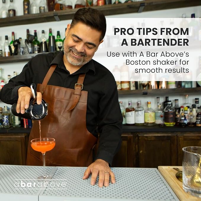 A Bar Above Hawthorne Cocktail Strainer with High-Density Spring, Stainless Steel Bar Strainer for Smooth Drink Pouring, Polished Mirror Finish, Fits Boston Shakers & Mixing Glasses, Bartender Tool