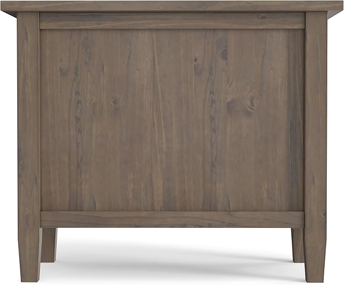 SIMPLIHOME Ela Solid Wood 14 inch Wide Rectangle Transitional Narrow End Table in Smoky Brown for The Living Room and Bedroom