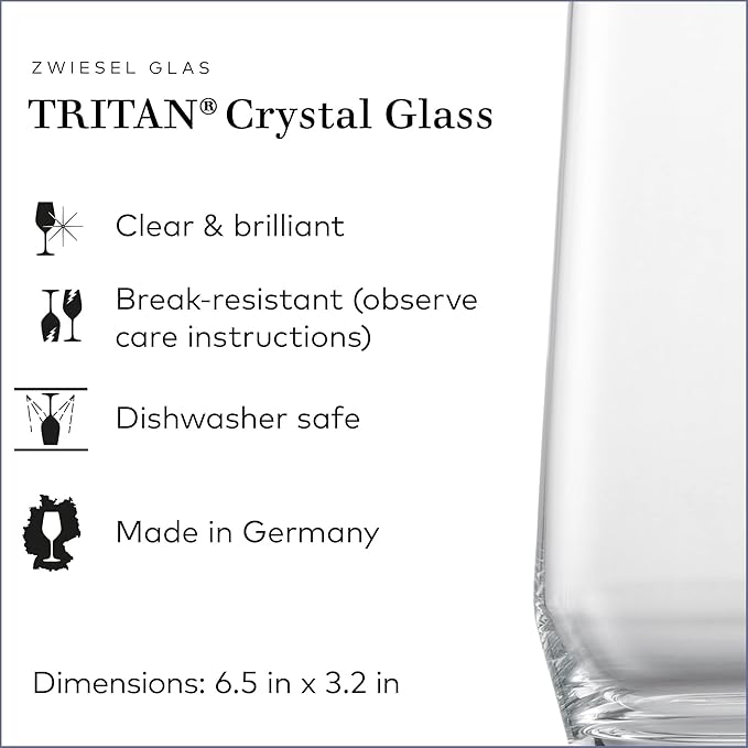 ZWIESEL GLAS Pure Longdrink Glass (Set of 6), Bar Glasses for Long Drinks, Dishwasher-Safe Tritan Crystal Glasses, Made in Germany (18 Ounce)