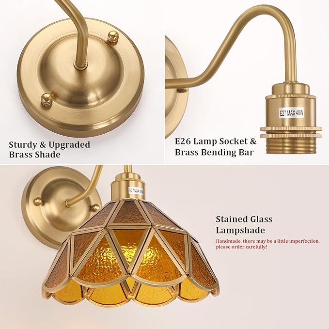 Vintage Battery Operated Wall Sconce Set of 2 with Remote, Rechargeable Wall Lamp 3 Colors Dimmable, Gold Lights Fixture for Bedroom Living Room Hallway Coffee Stone Triangle Checker