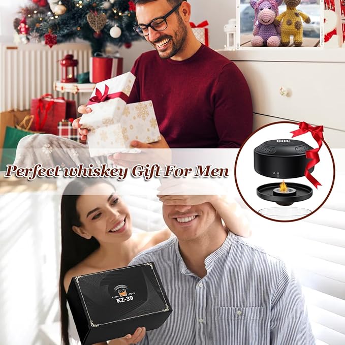 Whiskey Smoker Kit, Electric Cocktail Kit with 6 Flavors Wood Chips Old Fashioned Drink Smokers Infuser Set Anniversary Birthday Christmas Bourbon Gifts for Men Dad Husband (NO Butane Needed)