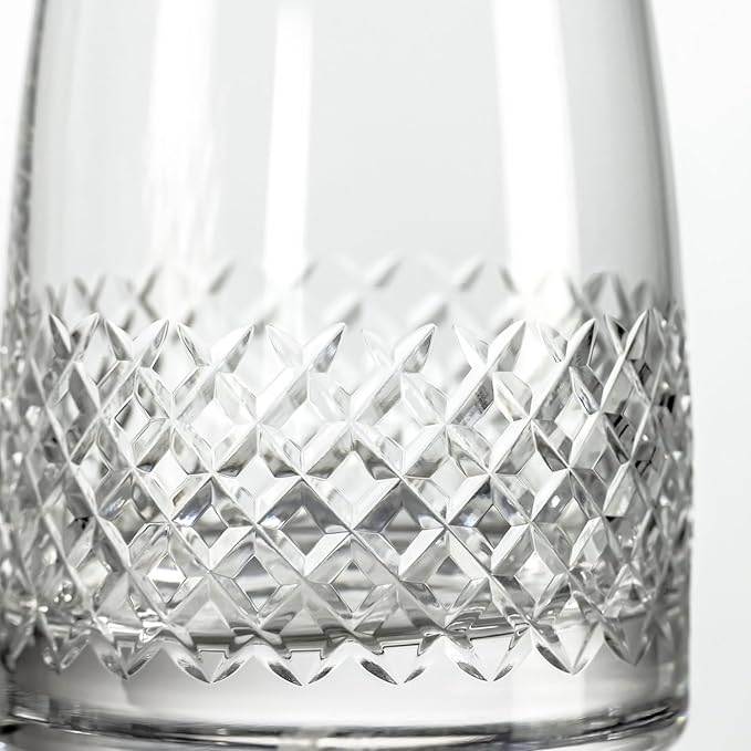 Rolf Glass Diamond Tequila Tasting Glass | 5oz Tequila Taster | Lead-Free, Diamond-Wheel Engraved | Designed and engraved in the USA | Etched Crystal Taster or Large Shot Glass | Set of 4