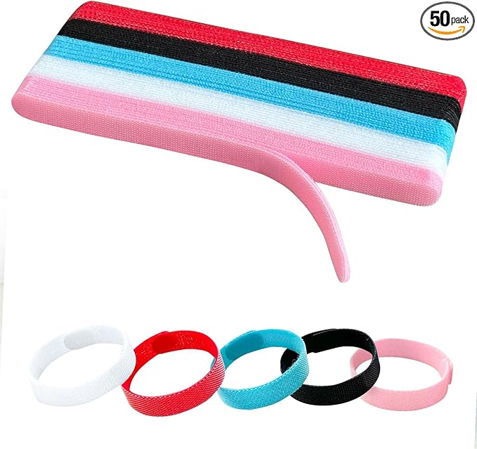 50PCS 6 Inch Reusable Cable Ties,Adjustable Cable Management,Cord Organizer,Cable Organizer,Multi-Purpose Wire Ties(Multi-color)