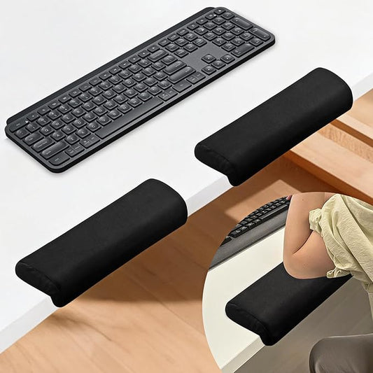 2 PCS Desk Elbow Pad L-Shape Desk Edge Cushion Ergonomic Desk Wrist Pad with High Density Foam Non-Slip Desk Arm Rest Pad for Offices Studios Gaming