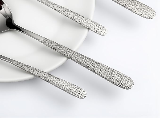 Drill Pattern Tableware Set, 24 Pcs Silverware Set For 4, Food-Grade Stainless Steel Flatware Set, Mirror Polished Cutlery Utensil Set, Include Steak Knife Fork And Spoo, Dishwasher Safe