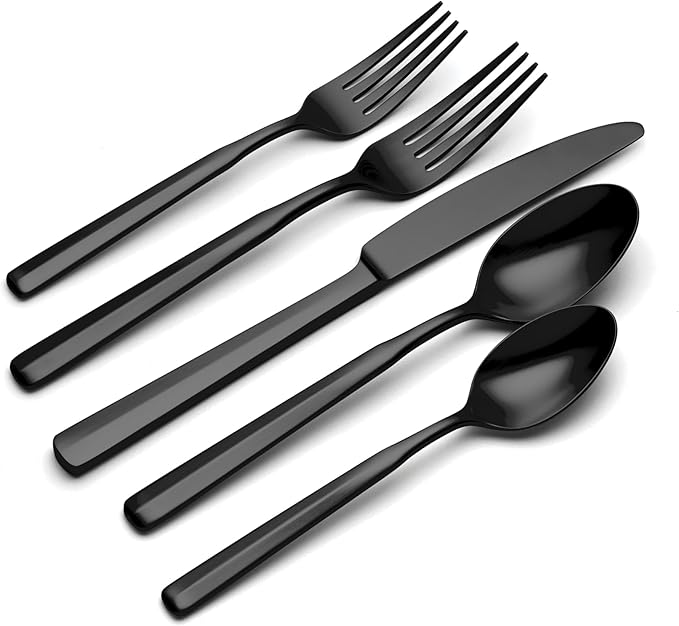 Oneida 897335 Ryder Satin Black 20-Piece Flatware Set