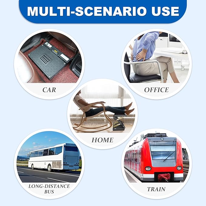 Foldable Foot Rest, Computer Foot Rest Under Desk, 12Modes Adjustable Ergonomic for Office, Loading Capacity 80 pounds, Removable EVA Cushion, Black