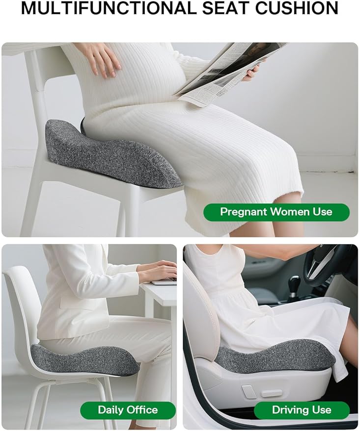 Medisana Seat Cushion - SC 100 Seat Cushions for Office Chairs, Car Seat, Wheelchair - Sciatica & Tailbone & Coccyx Pain Relief Pillow for Driver Sedentary People（Size:17 * 14.6 * 3.54 in）