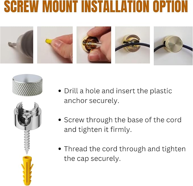 3PCS Cord Holder for Nightstand, Computer Cord Organizer for Desk, Appliance Cord Organizer, Stick-On Cable Clip for Charger, Laptop, USB, Headphones, Wire Management Set