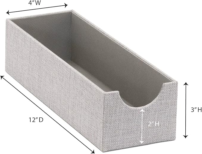 Household Essentials Narrow Organizer Tray 2 Pack, Gray, Silver