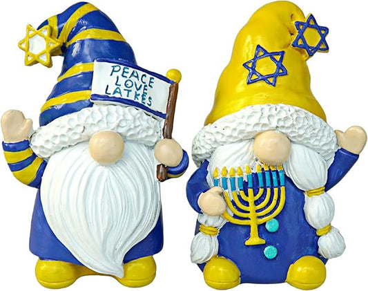 Hanukkah Gnomes Decorations for Home Resin Hanukkah Gnomes Decor for Office Chanukah Decor Indoor Outdoor,Jewish Gifts Idea Menorah Hanukkah Tiered Tray Decor
