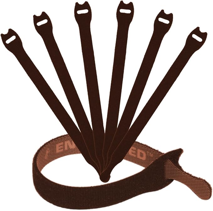 Reusable Cable Ties 1/2" x 8" for Cable Management and Organizing Cords - 30 Pack Bundled with 2 Bonus Cinch Straps (Brown)