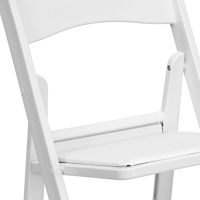 Flash Furniture Hercules™ Series Folding Chair - White Resin - 1000LB Weight Capacity Comfortable Event Chair - Light Weight Folding Chair