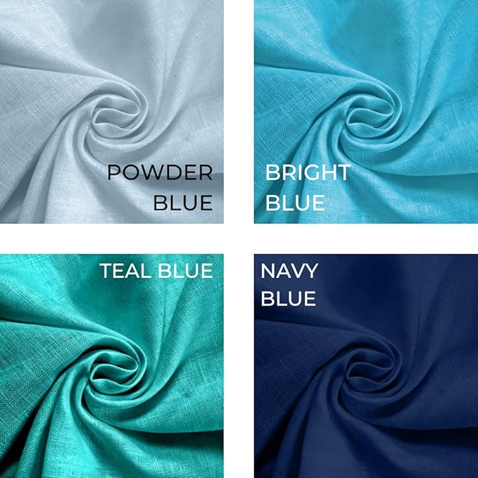 D'Moksha Homes Linen Powder Blue Table Runner 72 Inches Long - 100% Pure Linen 14 x 72 Inch Table Runner for Dining, Fall, Autumn and Halloween - Machine Washable