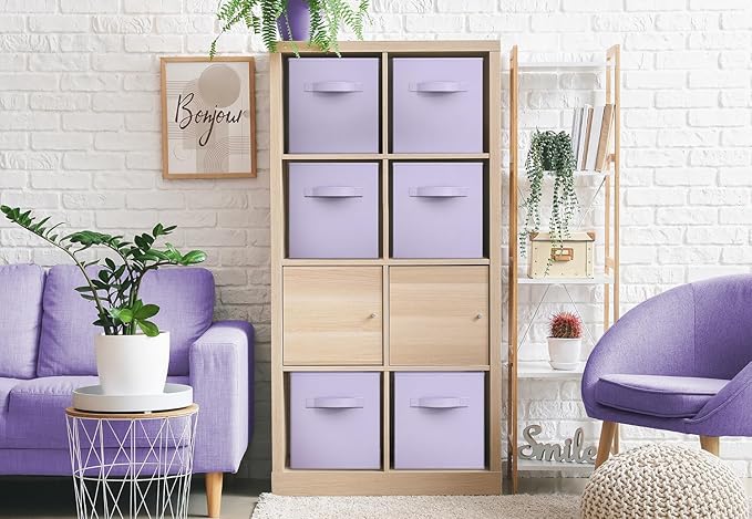 Sorbus Fabric Storage Cubes - 6 Foldable Storage Bins for Organizing Pantry, Cubbies, Toy Box - Clothes Storage & Closet Organizer - 13 Inch Collapsible Cube Baskets for Shelves with Handle