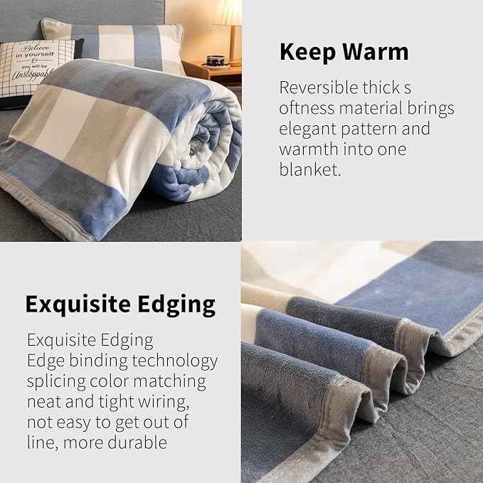 Fleece Bed Blankets Throw Size - Soft Lightweight Plush Fuzzy Cozy Luxury Blanket Microfiber Throw for Couch Bed,All-Season Breathable,40x60 Inches