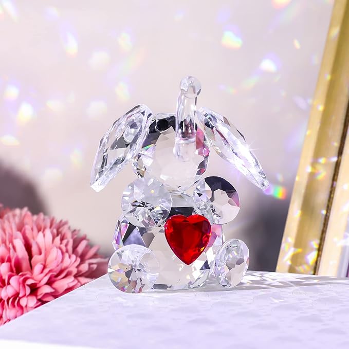 YWHL Cute Crystal Elephant Gifts for Women, Handmade White Elephant Gift Ideas, Small Drunk Animal Decor, Figurine Collection for Home Decoration