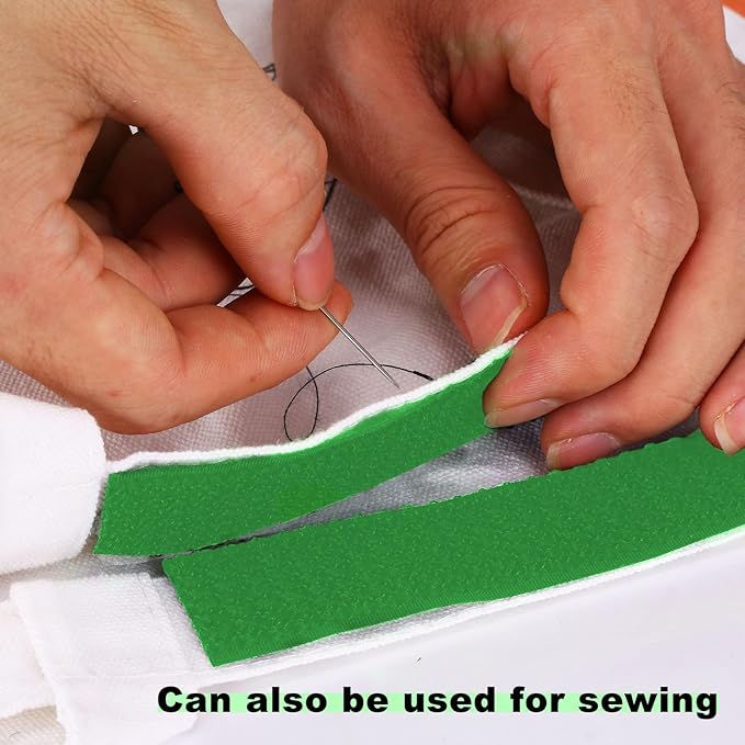 1"x16ft Hook and Loop Straps with 25 Metal Buckles, Adjustable Fastening Cable Straps, Cut-to-Length Cinch Strap, Reusable Nylon Securing Cord Ties for Organizer or Storage, 1 inch Wide,Green