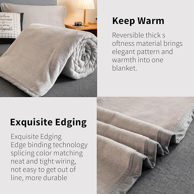 Fleece Bed Blankets Queen Size - Soft Lightweight Plush Fuzzy Cozy Luxury Blanket Microfiber Throw for Couch Bed,All-Season Breathable,80x90 Inches