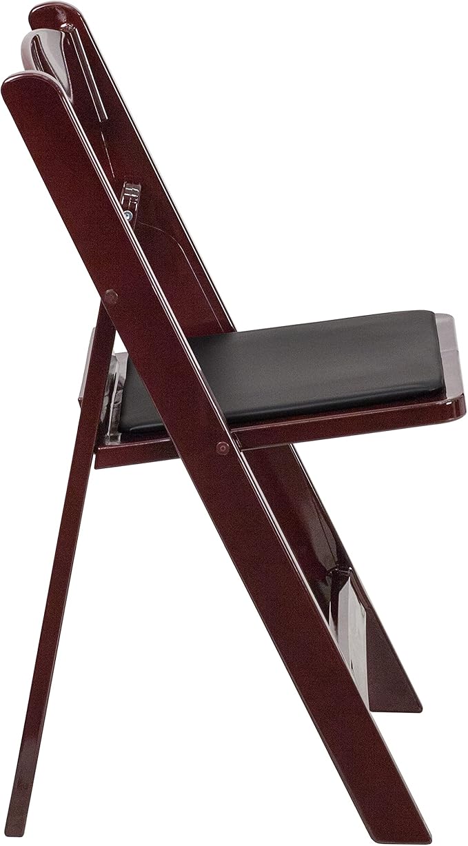 Flash Furniture Hercules™ Series Folding Chair - Red Mahogany Resin – 1000LB Weight Capacity Comfortable Event Chair - Light Weight Folding Chair