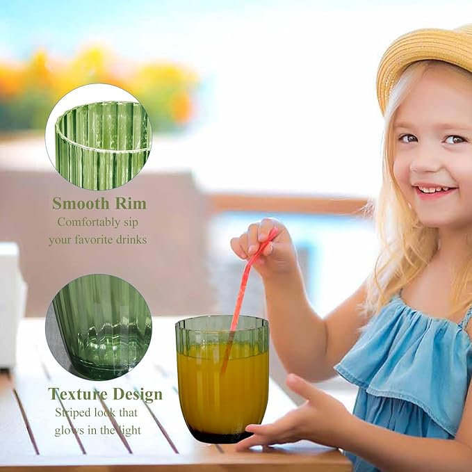 Acrylic Clear Highball Plastic Cups | Plastic Reusable Tumblers 15oz & 20oz (Set of 8) | Stackable | BPA-free Tumblers | Shatterproof | Top-rack Dishwasher Safe