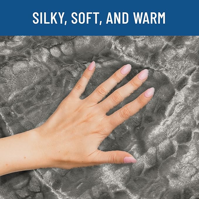 Everlasting Comfort Soft & Comfortable Gray Faux Fur Throw Blanket for Couch - (50"x65") Minky & Fluffy Fall Blankets & Throws, Plush Fuzzy Cover for Bed, Sofa & Living Room - Cozy Home Decor