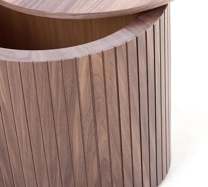 Nesting Coffee Table Set of 2,Modern Round Wooden Coffee Tables with Storage,Luxury Side Table Accent End Table for Small Space Living Room Apartment