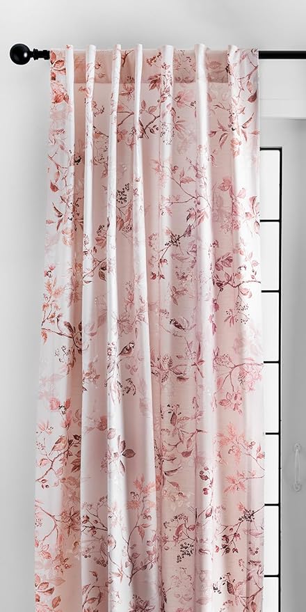 Maison d' Hermine Curtains for Living Room 100% Cotton 84 inch Length One Panel Light Filtering Curtains for Bedroom Windows with Rod and Loop Pockets Drapes (Equinoxe Beige, 50" W x 84" L)