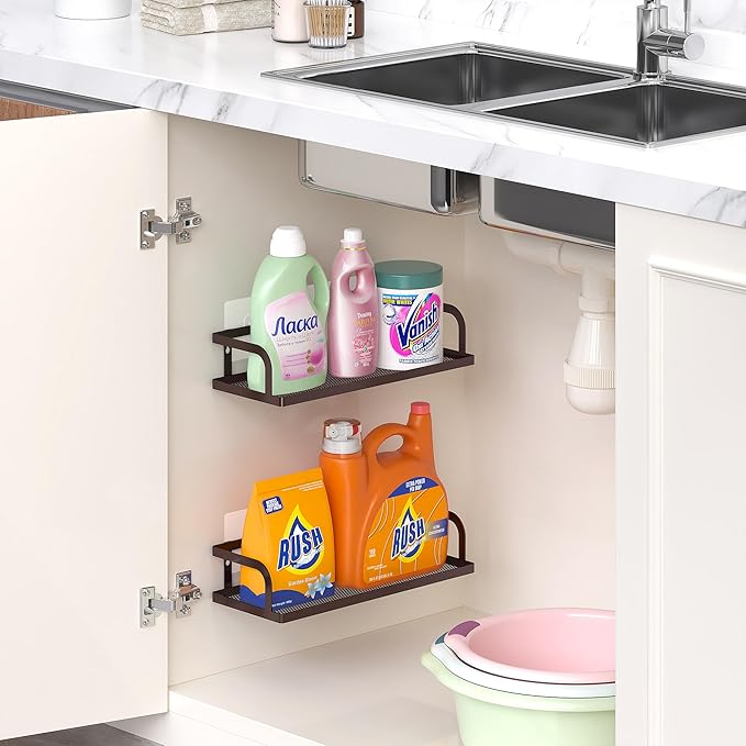 PUSDON Metal Wall Hanging Basket 2 Packs DIY Suitable for Multiple Scenes - Middle Bronze Hollowout