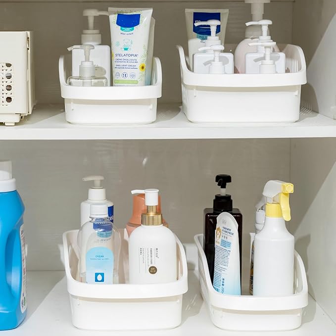 3 Pack Pantry Organizers and Storage with Wheels Pull Out Kitchen Cabinet Organizers and Storage Multi-purpose Rolling Organizer Bin for Food, Snack, Cleaning Supplies