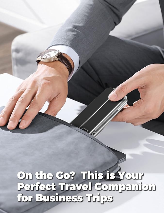 ZenRich Foldable Laptop Stand – Ergonomic Aluminum Riser with 6 Adjustable Heights, Compatible with MacBook, Dell, Asus, HP, Lenovo, Samsung, Razer, MSI (Up to 15.6''), Silver/Black