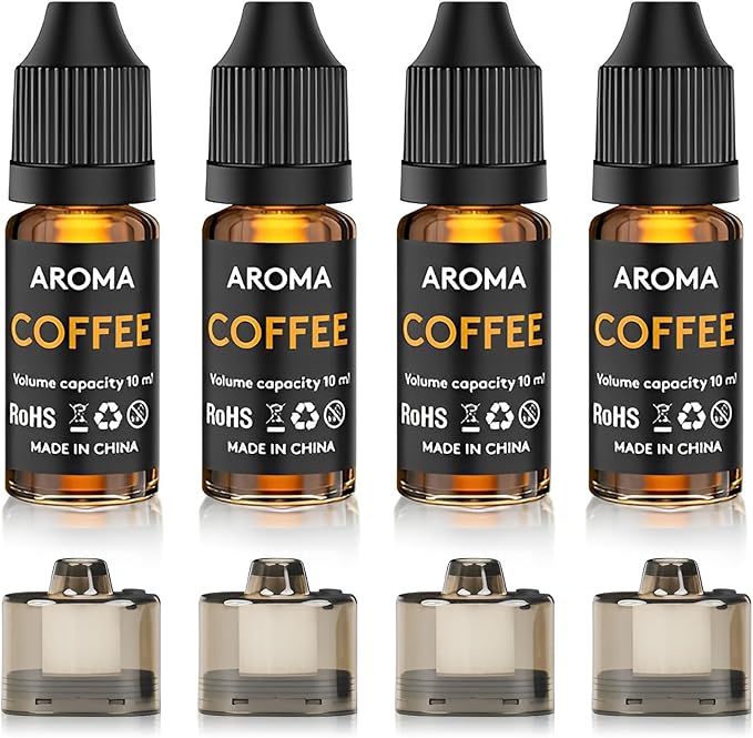 Cocktail Bubble Smoke Gun Accessories, Contains 4 Coffee Flavors, 4 Oil Containers, Suitable for Smoke Bubble Gun(Coffee Flavor)