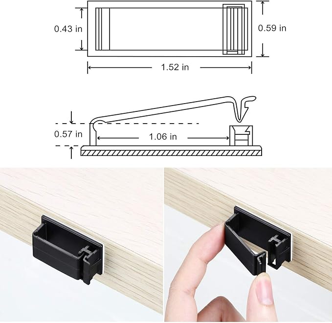 50Pack Self Adhesive Cable Management Clips, Cable Organizers Wire Clips Cord Holder for TV PC Laptop Ethernet Cable Desktop Home Office Indoor/Outdoor