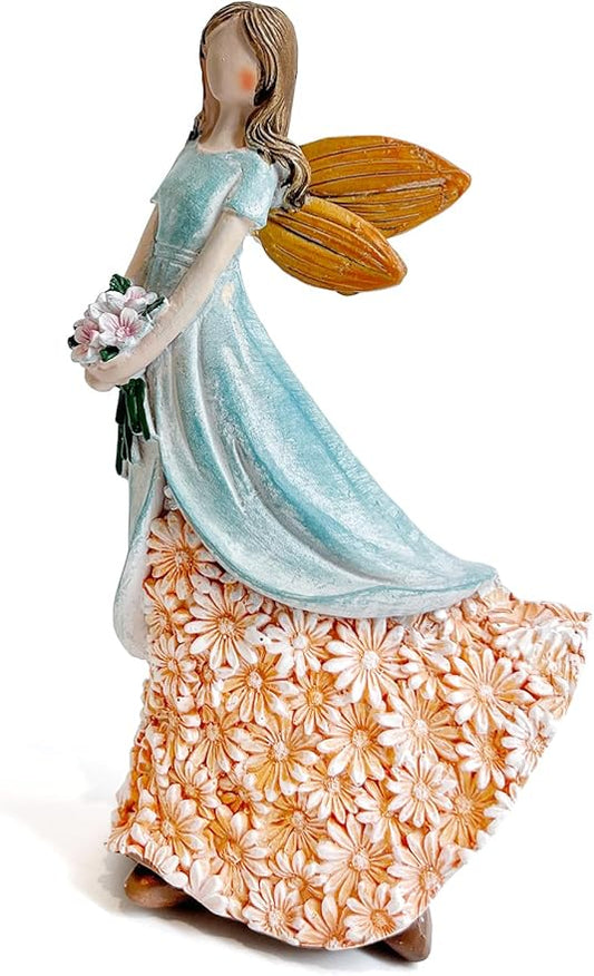 Sunflower Angel Figurines Home Decor, Encouragement Anniversary Retirement Gift for Woman, Memorial Bereavement Sympathy Gifts Idea