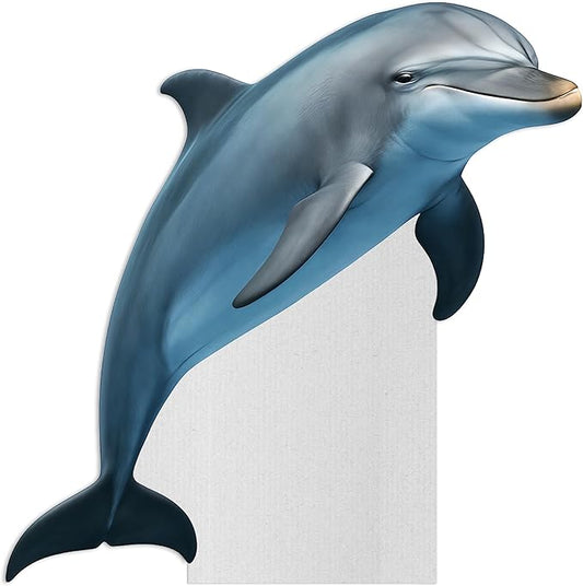 Dolphin Life Size Standee - 3FT Freestanding Coroplast Cutouts | Aqua Animal Standup Photo Booths, Birthday & Halloween Decorations