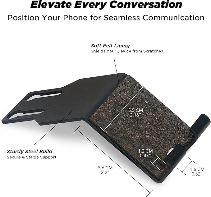 Moodular Add-ons Phone Stand [Accessory Only - Requires Moodular Wooden Monitor Stand Slide Rails for Use] Black MSA-PS