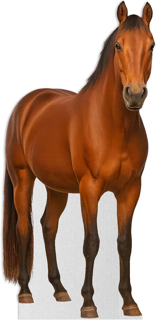 Horse Life Size Standee - 6.6FT Freestanding Coroplast Cutouts | Farm Animal Standup Photo Booths, Birthday & Halloween Decorations, Style 1