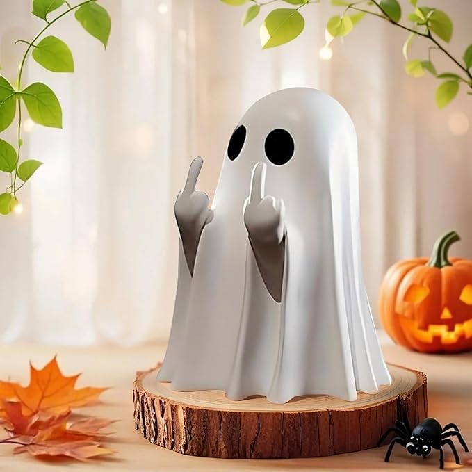 Halloween Ghost Figurine, Halloween Decorations Indoor, Farmhouse Tiered Tray Decor, Spooky Home Decorations, Coffee Table Centerpieces Shelf Mantel Display