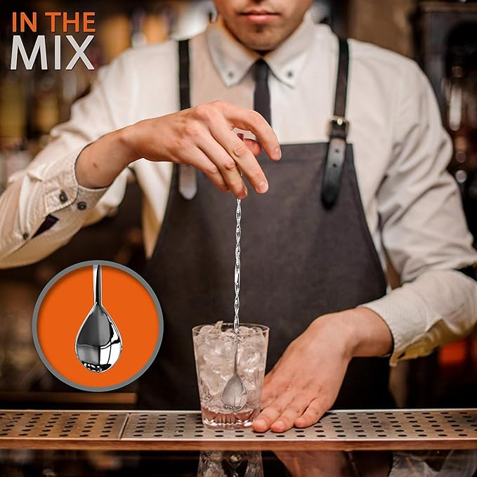 NutriChef Mixology Bartender Cocktail Shaker Set - Includes 15 & 30 oz Stainless Steel Shakers, 6 Bottle Pourers & More - Essential Martini Making Kit - Drink Mixing Set - 15 Piece Cocktail Bar Set